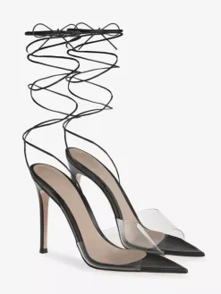 Women's Heel Sandals Pointed Toe Stiletto Heel Sandals PVC Upper