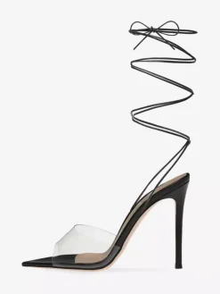 Women's Heel Sandals Pointed Toe Stiletto Heel Sandals PVC Upper