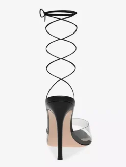 Women's Heel Sandals Pointed Toe Stiletto Heel Sandals PVC Upper