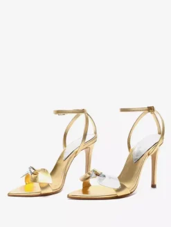 Women's Heel Sandals Pointed Toe Sandals Stiletto Heel PU Leather