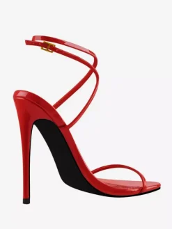 Women's Heel Sandals Red Open Toe Criss Cross Stiletto Heel Party Shoes