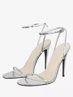 Women's Heel Sandals Red Open Toe Criss Cross Stiletto Heel Party Shoes