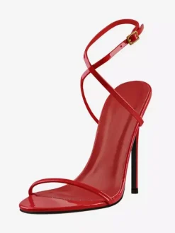 Women's Heel Sandals Red Open Toe Criss Cross Stiletto Heel Party Shoes