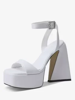 Women's Heel Sandals Square Toe Platform Chunky Heel Homecoming Shoes