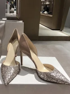 Women's Heeled Party Shoes Nude Pointed Toe Stiletto Heel Dress Shoes