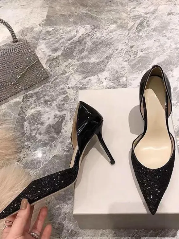 Women's Heeled Party Shoes Nude Pointed Toe Stiletto Heel Dress Shoes