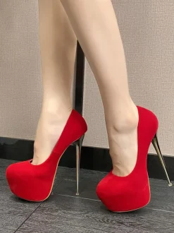 Women's Heels Sexy Almond Toe Pumps Stiletto Heel Micro Suede Upper