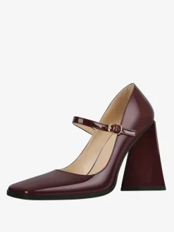 Women's Heels Slip-On Buckle Pumps Chic Square Toe Chunky Heel PU Leather