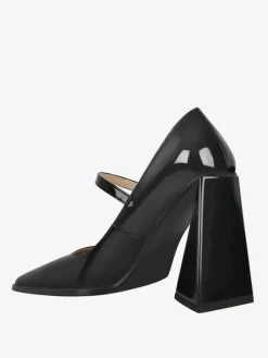 Women's Heels Slip-On Buckle Pumps Chic Square Toe Chunky Heel PU Leather