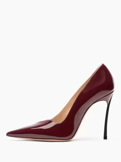 Women's High Heel Pumps Burgundu Pointed Toe Pumps