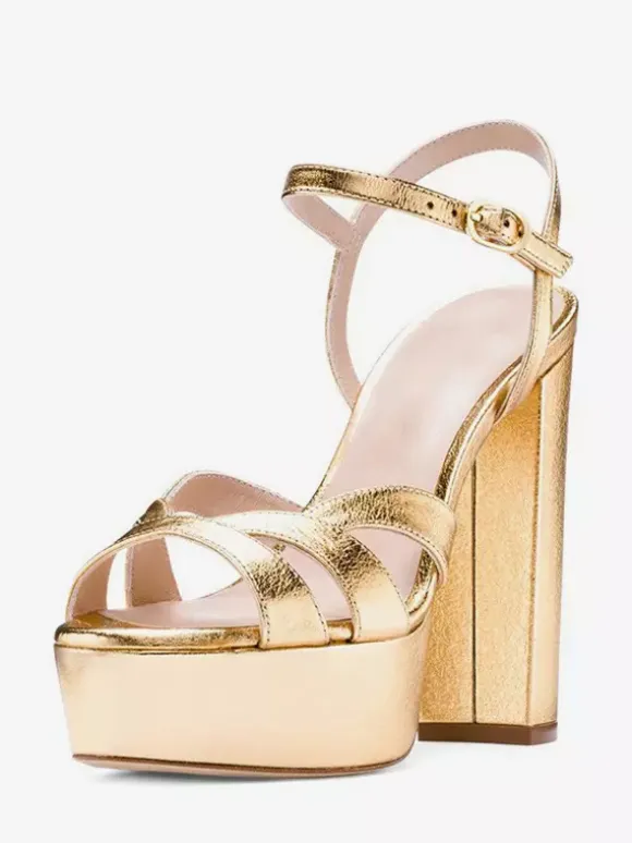 Women's High Heel Sandals Platform Chunky Heel Ankle Strap Sandals
