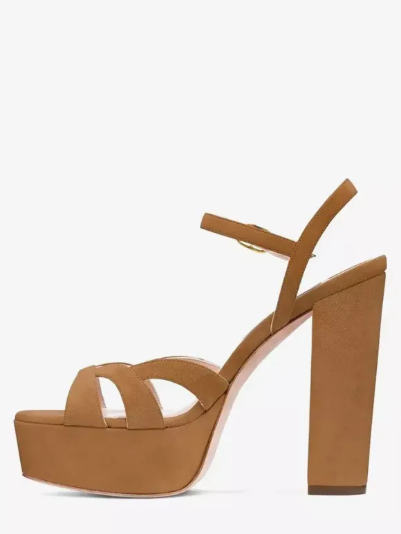 Women's High Heel Sandals Platform Chunky Heel Ankle Strap Sandals