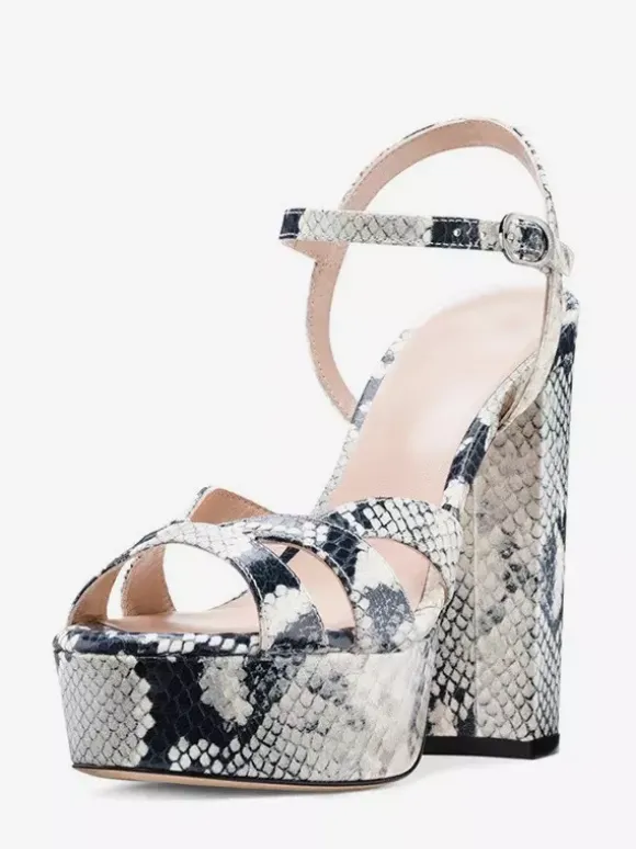 Women's High Heel Sandals Platform Chunky Heel Ankle Strap Sandals