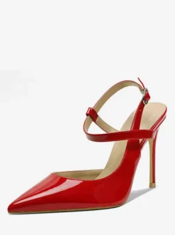 Women's High Heels Black Pointed Toe Sandals Stiletto Heel Slingback Pumps