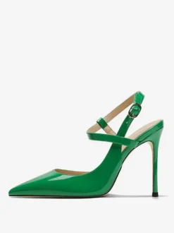Women's High Heels Black Pointed Toe Sandals Stiletto Heel Slingback Pumps