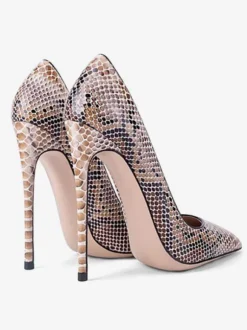 Women's High Heels Pointed Toe Snake Print Stiletto Heel Pumps
