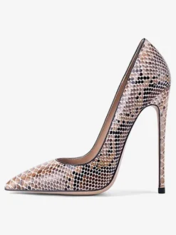 Women's High Heels Pointed Toe Snake Print Stiletto Heel Pumps