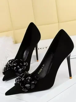 Women's High Heels Stiletto Heel Pumps Suede Leather