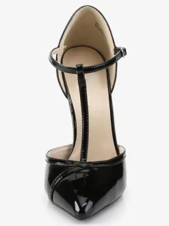 Women's High Heels T Strap Heels Pointed Toe Vintage Stiletto Prom Heel Pumps