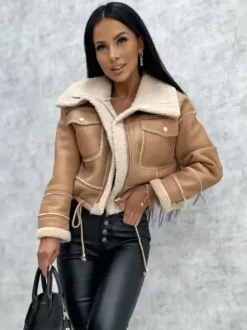 Women's Jackets Turndown Collar Spring Black Punk Outerwear For Women