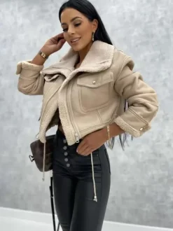 Women's Jackets Turndown Collar Spring Black Punk Outerwear For Women