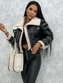 Women's Jackets Turndown Collar Spring Black Punk Outerwear For Women