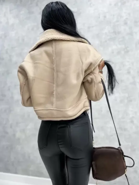 Women's Jackets Turndown Collar Spring Black Punk Outerwear For Women