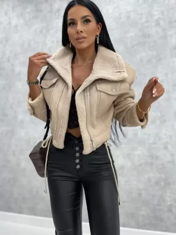 Women's Jackets Turndown Collar Spring Black Punk Outerwear For Women