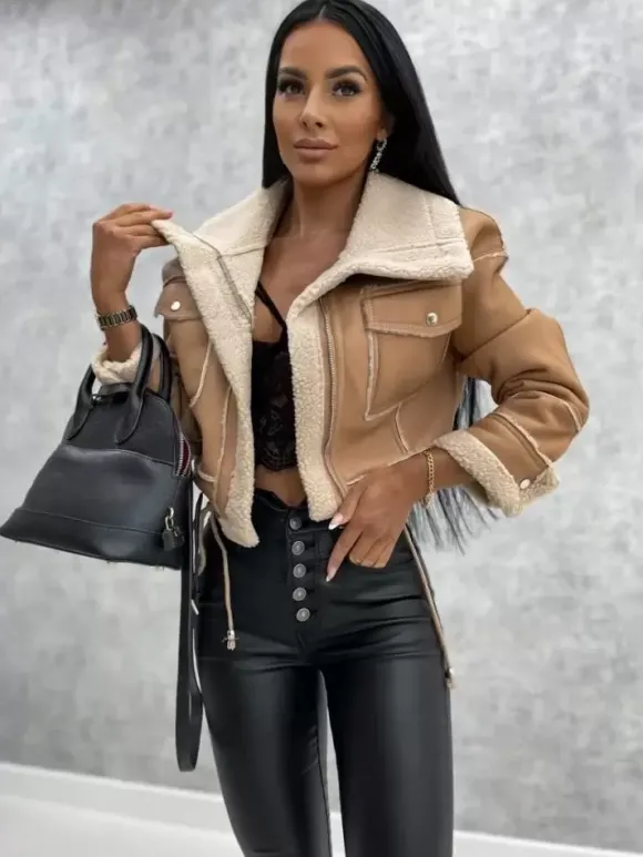 Women's Jackets Turndown Collar Spring Black Punk Outerwear For Women
