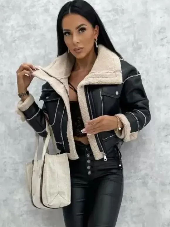 Women's Jackets Turndown Collar Spring Black Punk Outerwear For Women