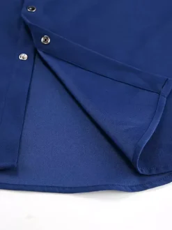 Women's Jackets Turndown Collar Front Button Casual Buttons Blue Jacket For Women