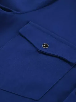 Women's Jackets Turndown Collar Front Button Casual Buttons Blue Jacket For Women