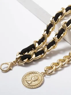 Women's Jewelry Body Chain Gold Metal Adjustable 28-32 Inches Waist Chain