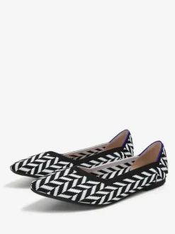 Women's Knitted Ballet Flats Pointed Toe Slip On Flats