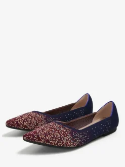 Women's Knitted Ballet Flats Pointed Toe Slip On Flats