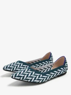 Women's Knitted Ballet Flats Pointed Toe Slip On Flats