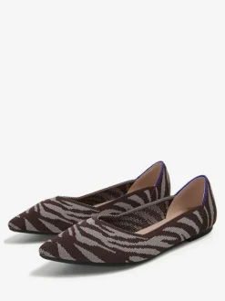 Women's Knitted Ballet Flats Pointed Toe Slip On Flats