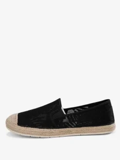 Women's Lace Espadrilles White Round Toe Slip On Loafers