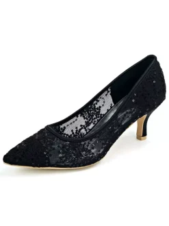 Women's Lace Kitten Heel Bridal Shoes