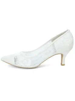 Women's Lace Kitten Heel Bridal Shoes
