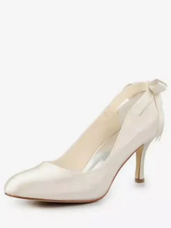 Women's Lace Up Wedding Shoes Heeled Pumps