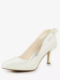 Women's Lace Up Wedding Shoes Heeled Pumps