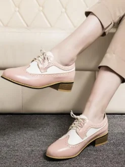Women's Lace Up Wingtips Oxford Shoes