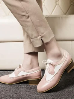 Women's Lace Up Wingtips Oxford Shoes