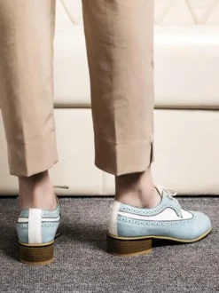 Women's Lace Up Wingtips Oxford Shoes