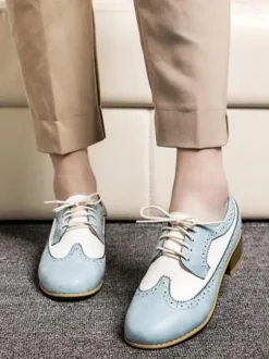 Women's Lace Up Wingtips Oxford Shoes