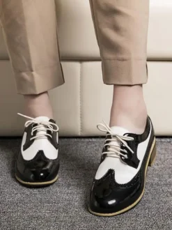 Women's Lace Up Wingtips Oxford Shoes