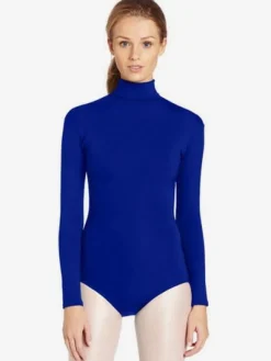 Womens Long Sleeve Turtleneck Dance Ballet Leotard Bodysuit