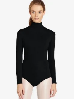 Womens Long Sleeve Turtleneck Dance Ballet Leotard Bodysuit