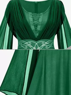 Womens Medieval Dress Retro Gothic Long Ball Gown Dresses Renaissance Cosplay Costume
